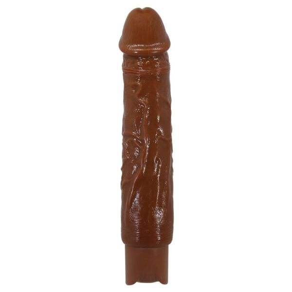 Realistischer Vibrator Pretty Love Duke in Braun, mit ausgeprägter Eichel und Struktur am Schaft
