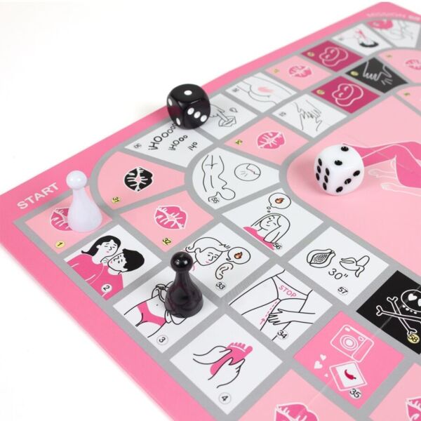 Erotisches Brettspiel Secret Play Mission 69 mit Spielplan, Würfeln und Spielfiguren
