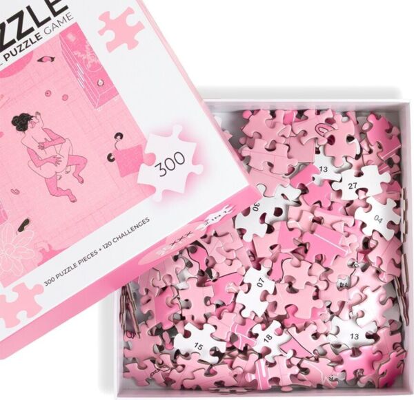 Schachtel des Erotik-Puzzles Secret Play Sexxxzzle mit 300 Teilen und Aufgaben für Paare