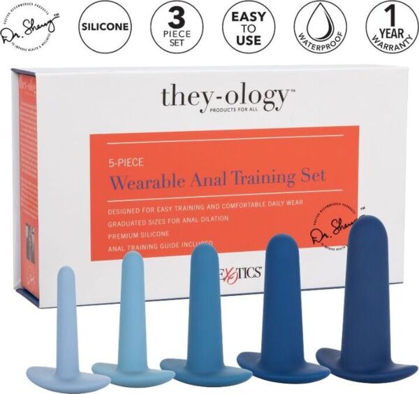 Analdehner-Set CalExotics They-ology 5 Teile, die fünf blauen Dehner nach Größe geordnet