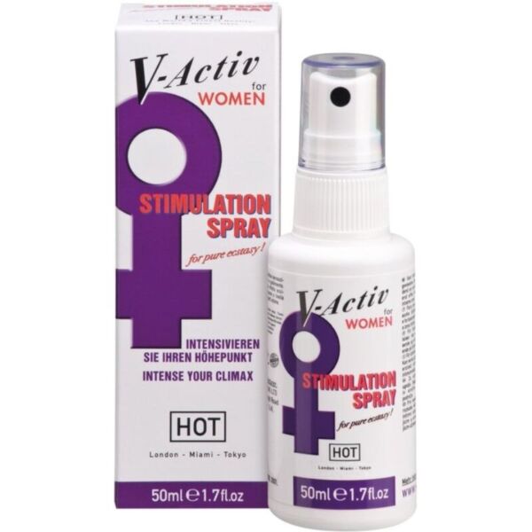 Flasche HOT V-Activ Stimulation Spray, Stimulationsspray für Frauen, 50 ml