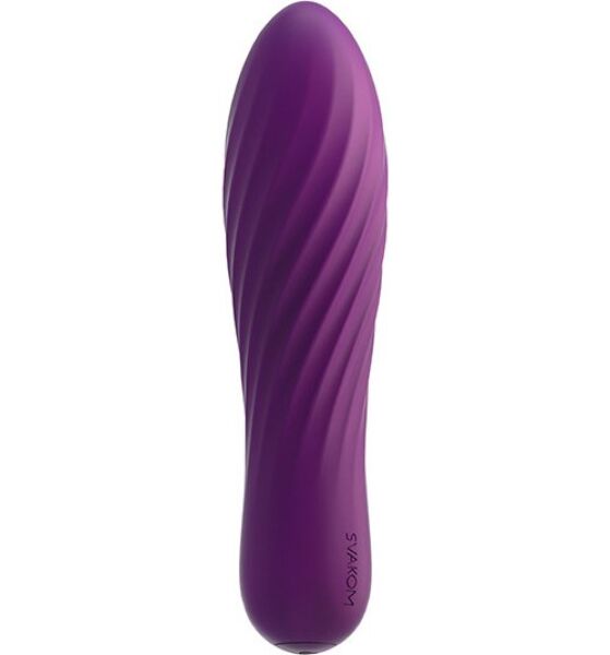 Bullet-Vibrator SVAKOM Tulip aus Silikon mit Spirallinien-Textur