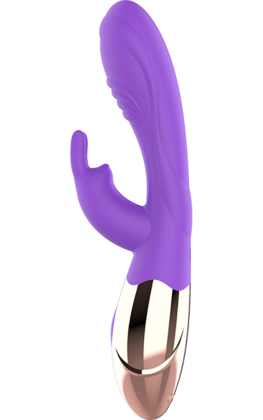 Rabbit-Vibrator Womanvibe Viora in Gold und Lila