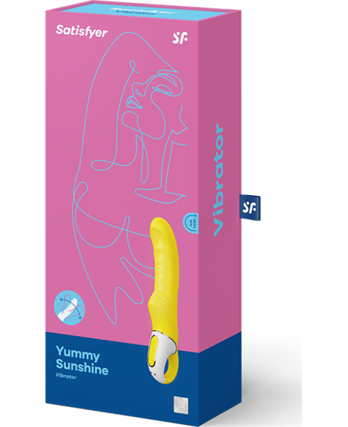 G-Punkt-Vibrator Satisfyer Yummy Sunshine in Gelb, gebogen und mit gerillter Oberfläche