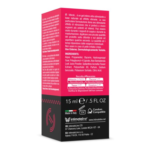 Flasche Stimulationsgel IntimateLine Vibroh, 15 ml