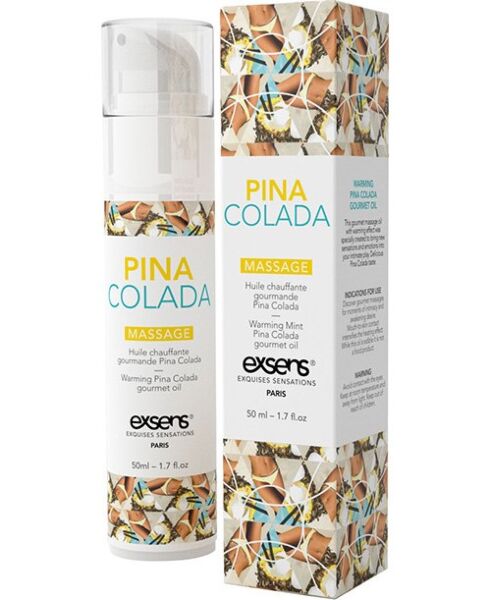 Massageöl Exsens Warming Gourmet, als 3-ml-Einzelportion und als 50-ml-Flasche