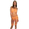 VESTIDO RED LYCRA C/HOTPANTS NARANJA