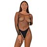 Bodystocking Lace by LJ Crotchless mit langen Ärmeln