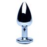 Buttplug Precious Metals Silver Klein mit Schmuckstein