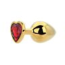 Buttplug Toosh Heart Shaped Gold Medium mit rotem Stein