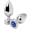 Anal Plug METAL HARD Diamant Blau Klein 5,71 cm