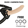 DELTACLUB Dildo mit Harness 17 cm Silikon