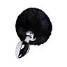Analplug S Pleasures Metal LUA black mit Kaninchenbasis