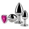 Anal Plug Set S Pleasures Metal LIA mit Herzdesign