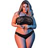 Lingerieset BANDEAUX & PANTY BLACK L/XL mit Spitze