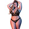 Bralette & Panty Set L XL mit floralem Spitzen Design