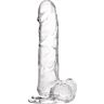 Dildo S Pleasures Jelly Transparent L mit realistischem Design