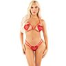 LEG AVENUE Heart Design Offener Cup-BH Set