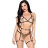 Lingerie Set LEG AVENUE 89364 mit goldgestickten Details