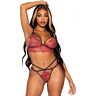 Lingerie Set Leg Avenue 81623 mit strappy Design und Glitzer