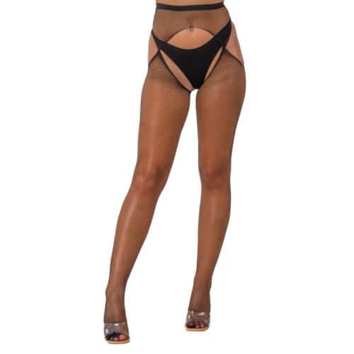 Strumpfhosen Lace by LJ Crotchless Fishnet