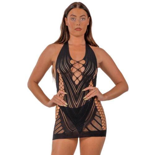 Sexy Unterwäsche Lace Halter Neck Dress mit Schnürdetails