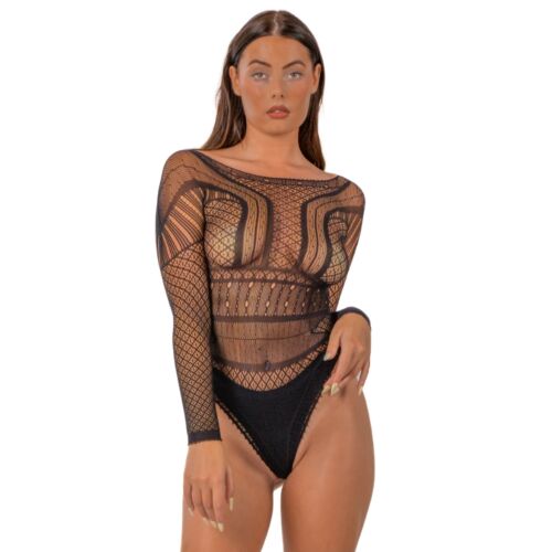 Bodysuit Lace by LJ mit langen Ärmeln und Scoop-Ausschnitt