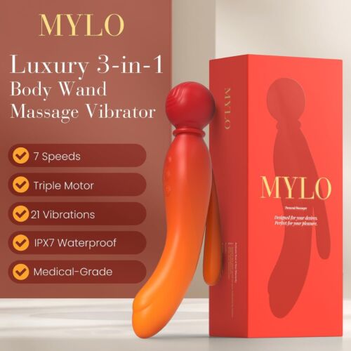 Wand Vibrator MYLO 3-in-1 Body Wand Massager mit 21 Frequenzen