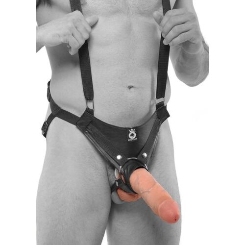 Hollow Strap-On KING COCK 25,5 CM mit verstellbaren Riemen