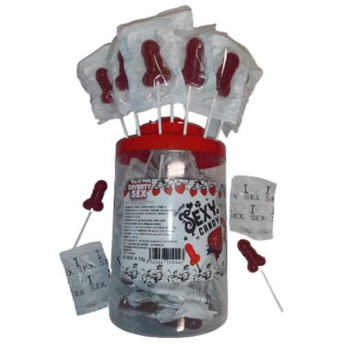 Lustiger Lutscher Diablo Picante - 50 Stück mit Erdbeer- und Kirschgeschmack