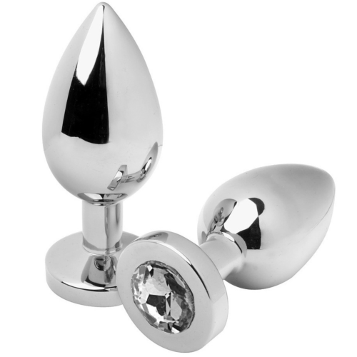 Anal Plug METAL HARD Diamond Transparent klein 5.71 cm
