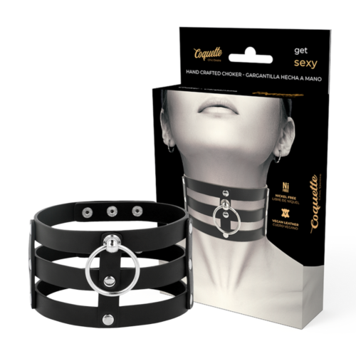 Bondage Zubehör Coquette Accessories Choker aus veganem Leder