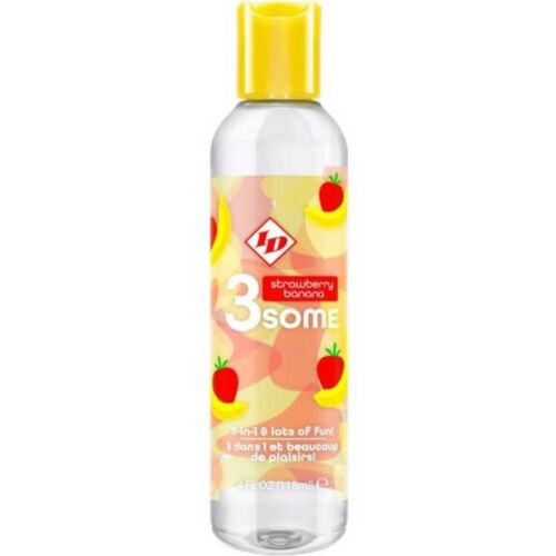 Gleitmittel ID 3SOME 4 FL OZ Erdbeer-Banane