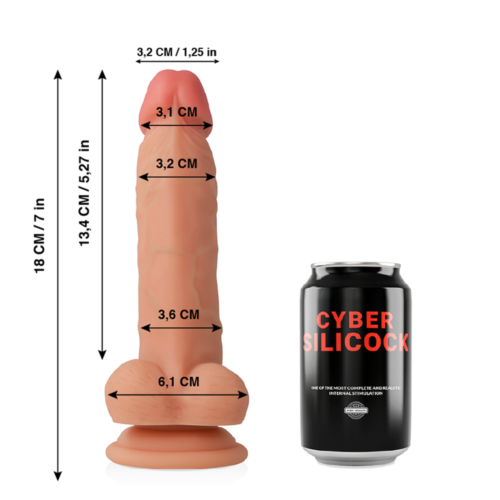 Dildo CYBER SILICOCK JUDE aus flüssigem Silikon mit 18 cm Länge