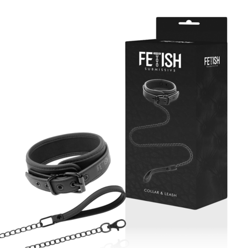 Halsband FETISH SUBMISSIVE mit Kette für BDSM-Spieler