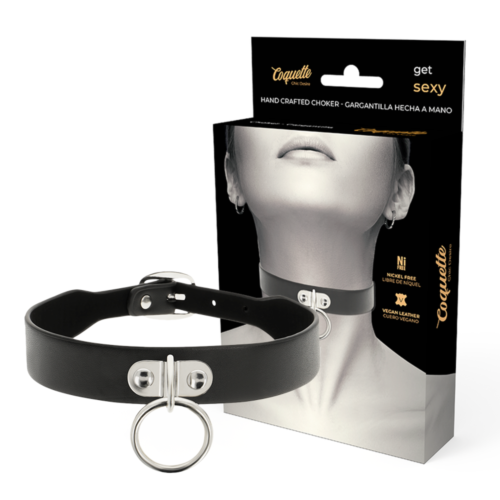 Bondage Halsband aus veganem Leder Coquette Chic Desire