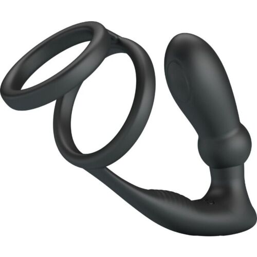 Penisring + Plug Anal PRETTY LOVE EMONI mit 12 Vibrationen