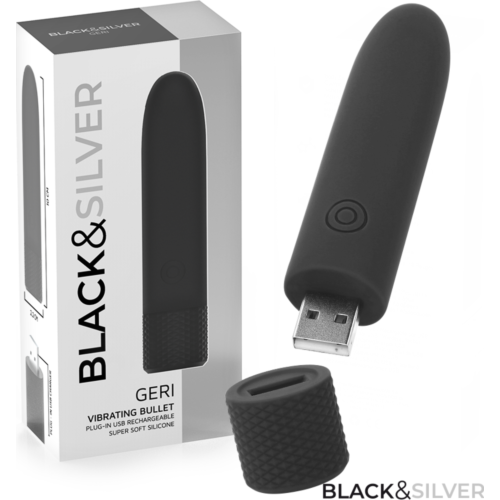 Bullet Vibrator BLACK&SILVER GERI 10 x 2,2 cm