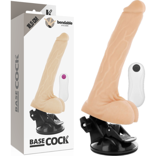 Realistischer Vibrator BASECOCK 18.5 cm mit Fernbedienung