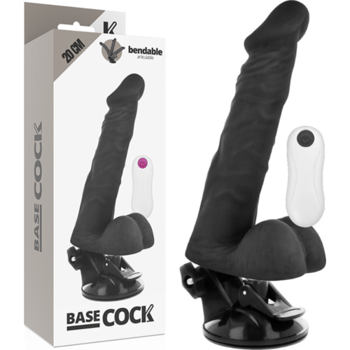 Vibrador BASECOCK 20 cm mit Fernbedienung und realistischem Gefühl