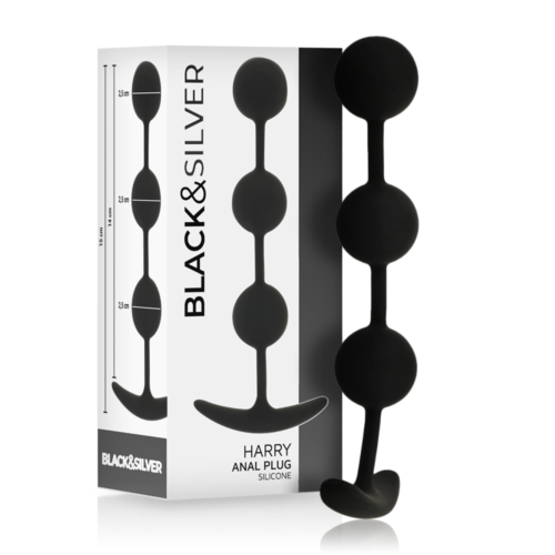 Analspielzeug BLACK&SILVER Harry mit 3 Silikonkugeln