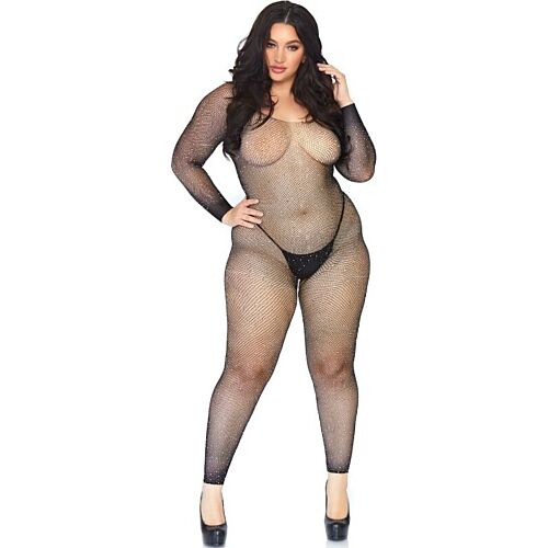 Netz-Bodystocking Leg Avenue mit Strass 1X-2X