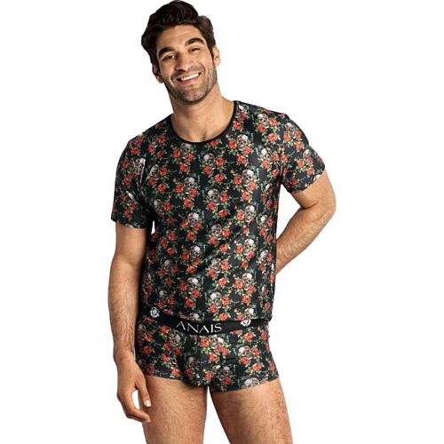 T-Shirt ANAIS MEN POWER Camiseta L mit Rosen und Totenköpfen