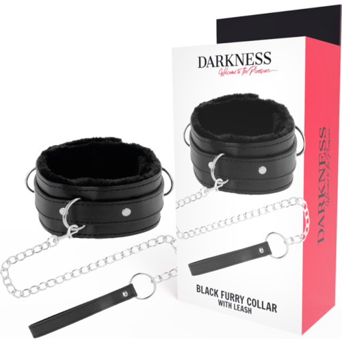 DARKNESS Halsband mit Blockierschnalle und Leine