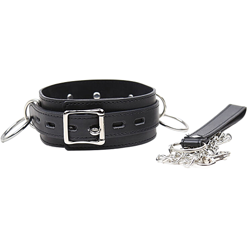 Bondage Halsband OHMAMA FETISH mit 3 Ringen für individuelle Anpassung