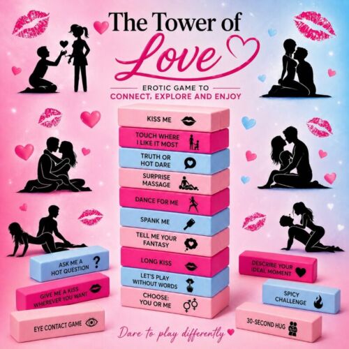 Spiele für Paare DIVERTY SEX LOVE TOWER GAME mit erotischen Herausforderungen