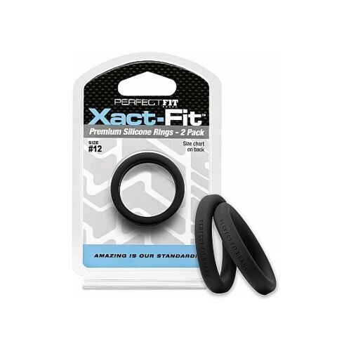 12 xact-fit Cockring 2er Pack - schwarz