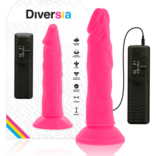 Dildo Realistisch DIVERSIA 23 cm mit Vibration und Flexibilität