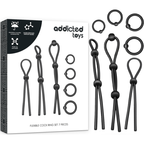 Silikon Penisring Set ADDICTED TOYS – 7-teiliges Set mit 4 Größen