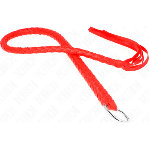 Peitsche KINK mit rotem Handring – 65 cm Kontrolle und Stil